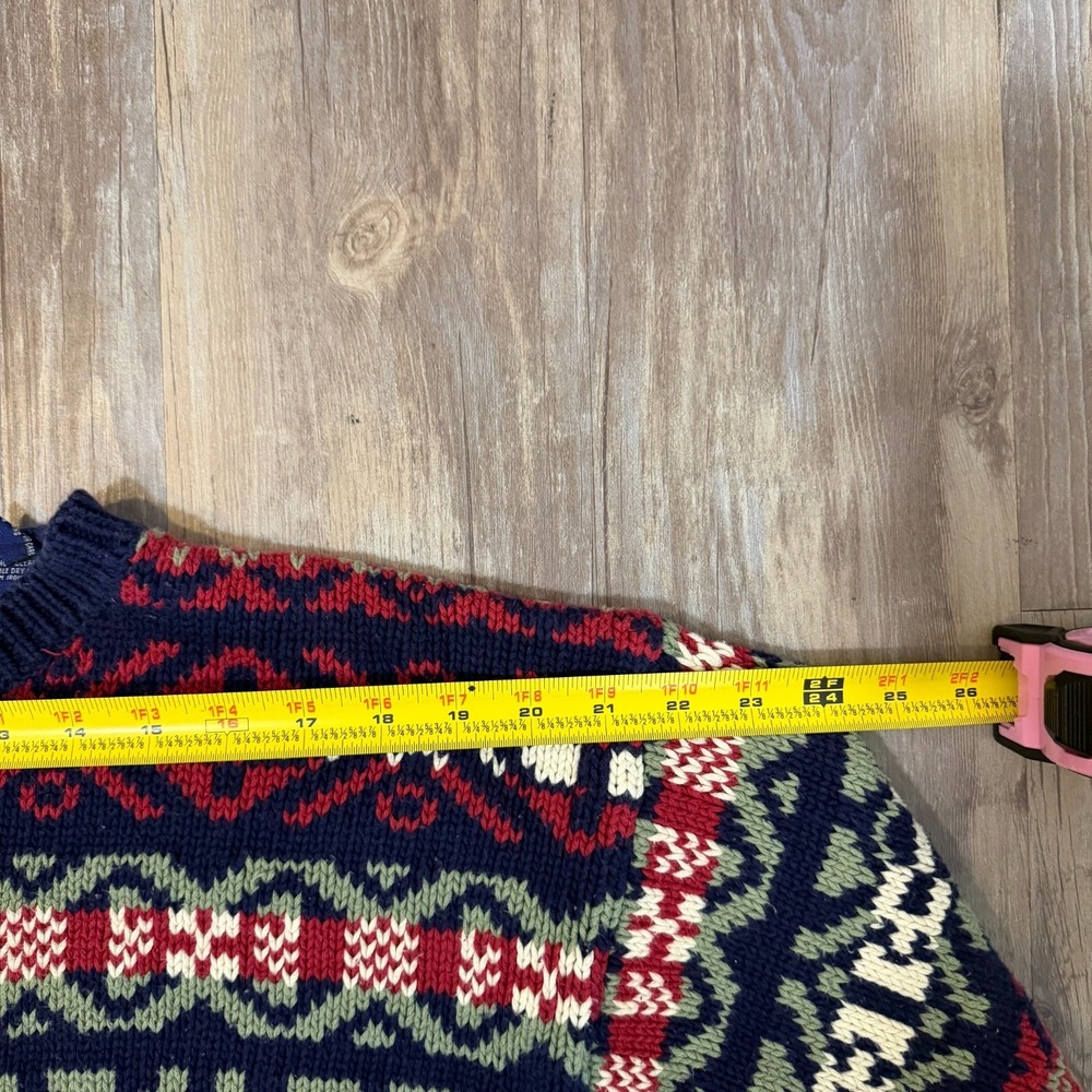 Vintage Gap Sweater Womens Large Multicolor Fair Isle Geometric Tight Knit 90s - Picture 8 of 9